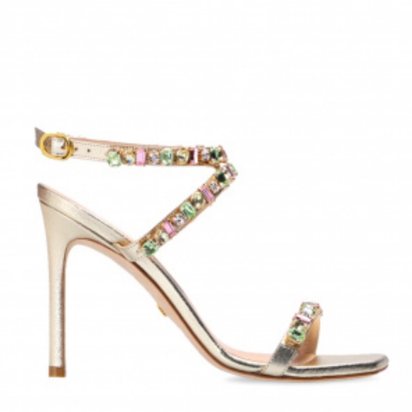 Stuart Weitzman Jaide 100 Gem Sandal 10 40.5 metallic - Picture 6 of 10